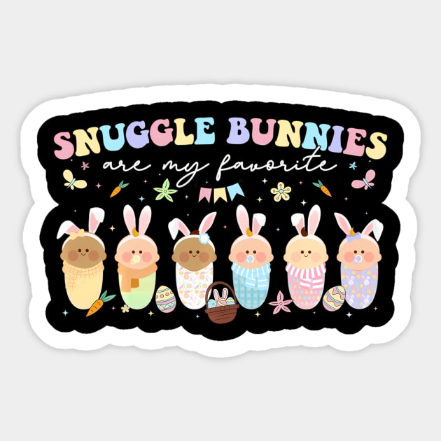 Snuggle Bunnies Are My Favorite Easter Mother Baby Ld Nicu Sticker by SanJKaka